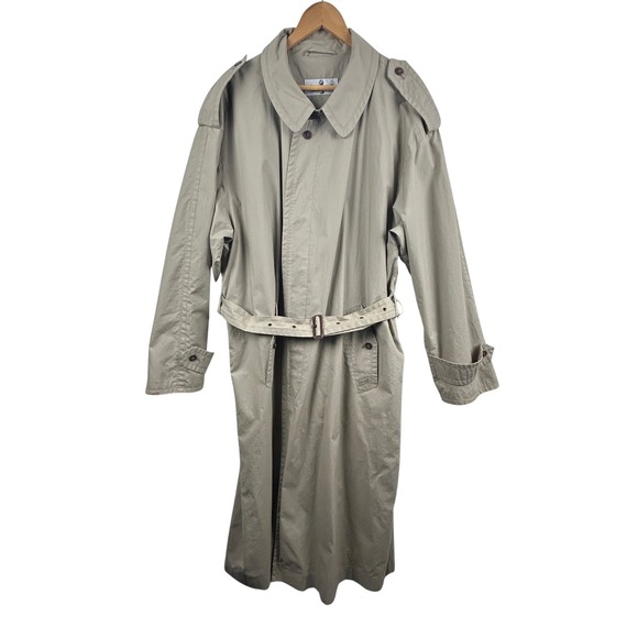 Bugatti Other - Bugatti Trench Coat Mens 44L Beige Vintage Long Cotton Made in West Germany